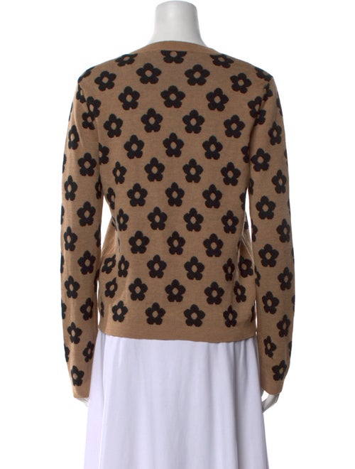 Sandy Liang Merino Wool Floral Print Sweater