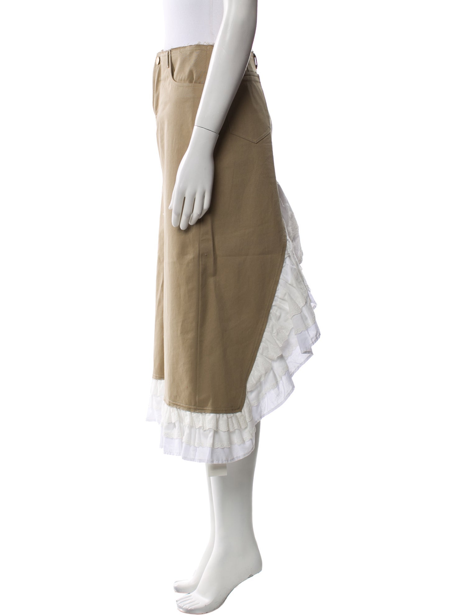 Sandy Liang Ruffle Embellishment Midi Length Skirt