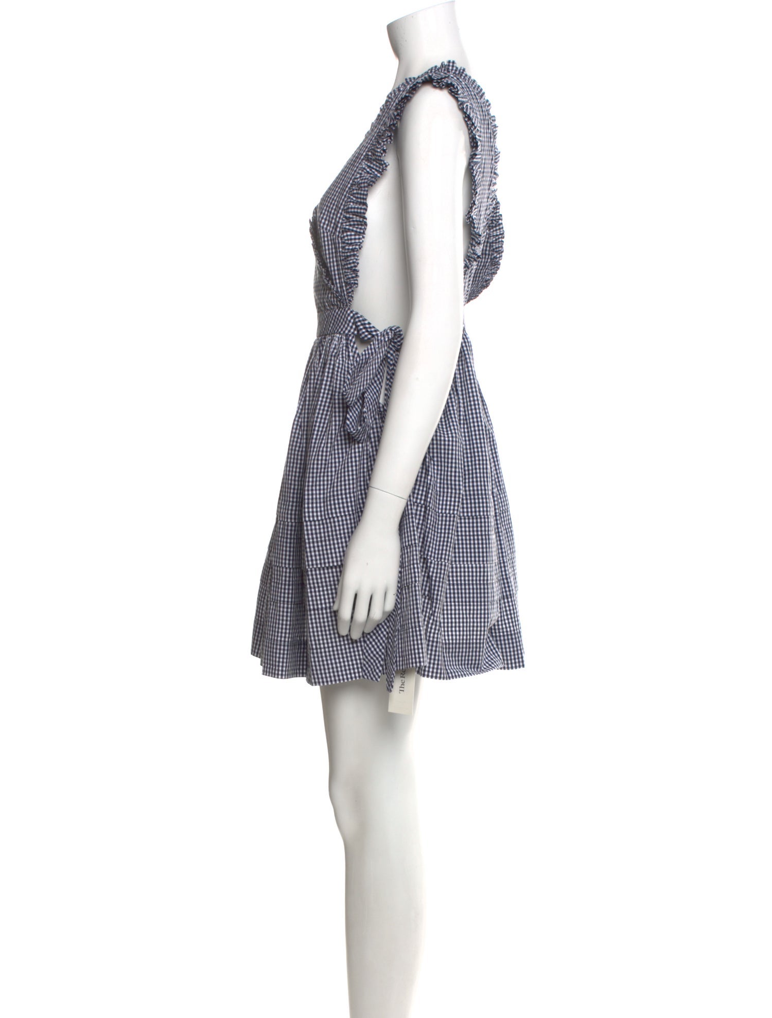 Sandy Liang Plaid Print Mini Dress