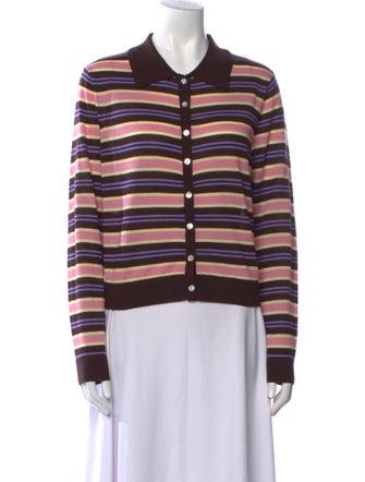 Sandy Liang Merino Wool Striped Polo
