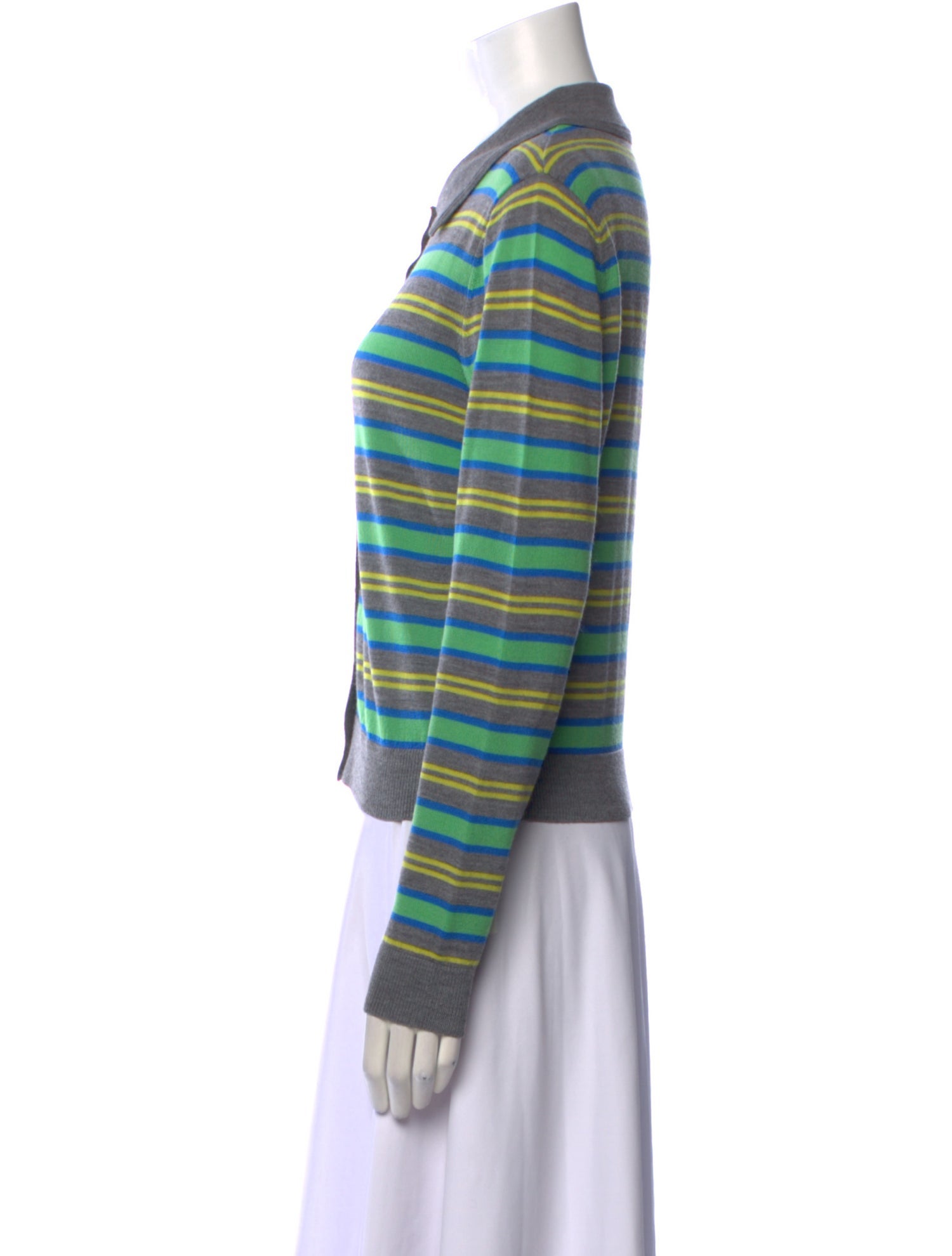 Sandy Liang Merino Wool Striped Polo