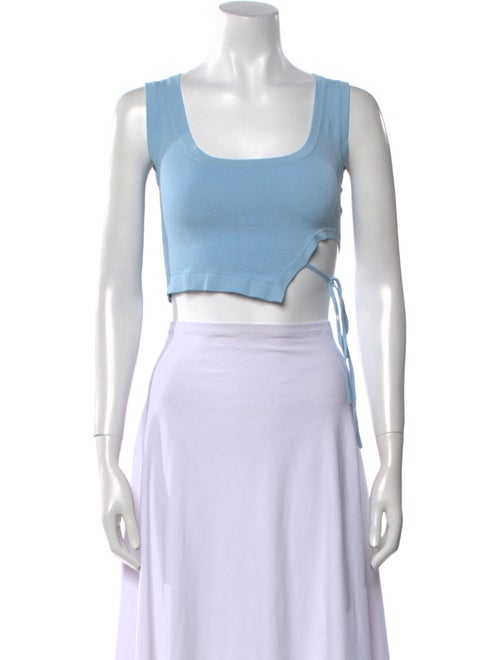 Sandy Liang Square Neckline Sleeveless Crop Top