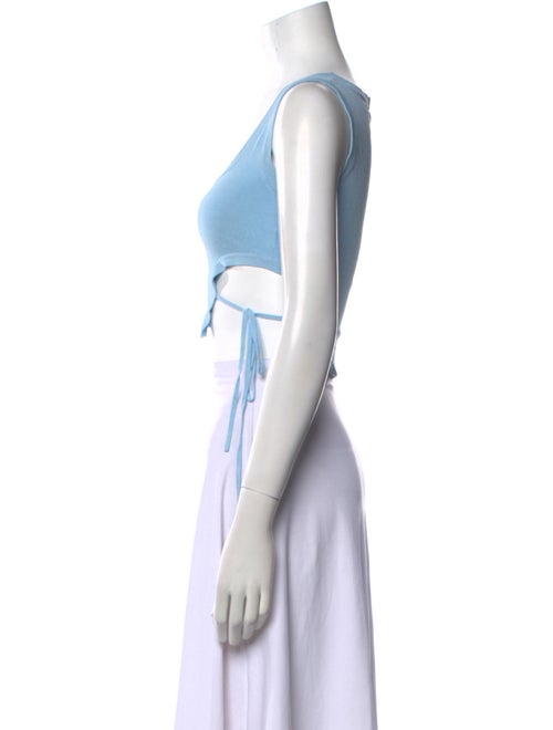 Sandy Liang Square Neckline Sleeveless Crop Top