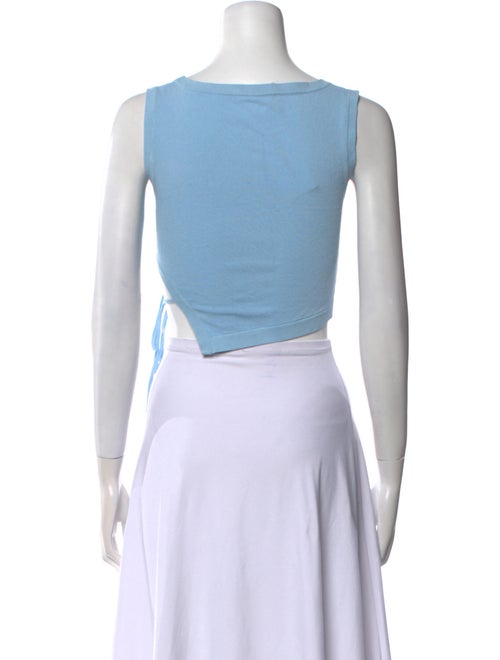 Sandy Liang Square Neckline Sleeveless Crop Top