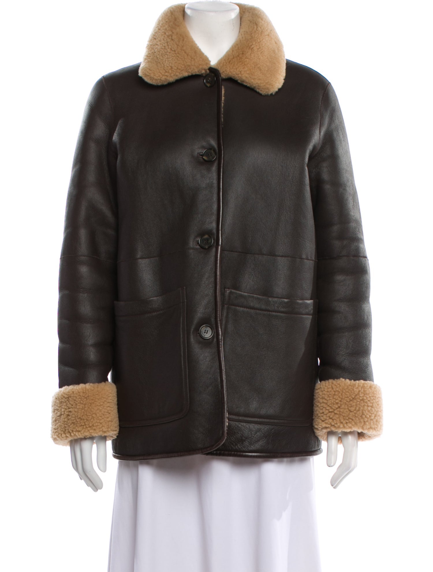 Sandy Liang Shearling Faux Fur Coat