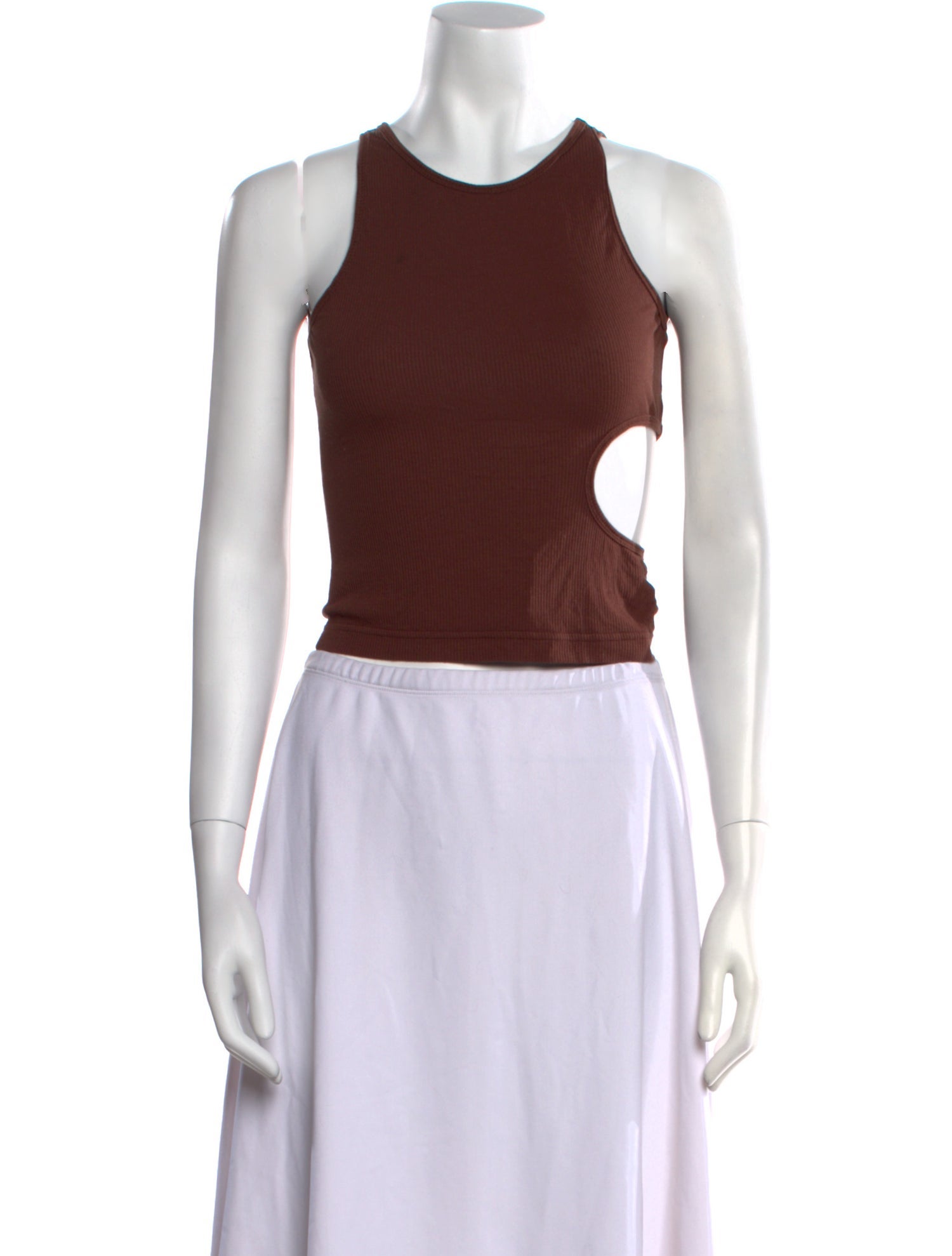 Sandy Liang Scoop Neck Sleeveless Crop Top