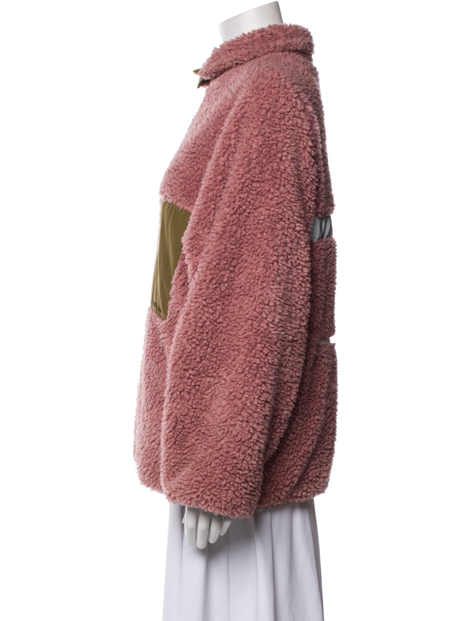 Sandy Liang Faux Fur Tweed Pattern Jacket