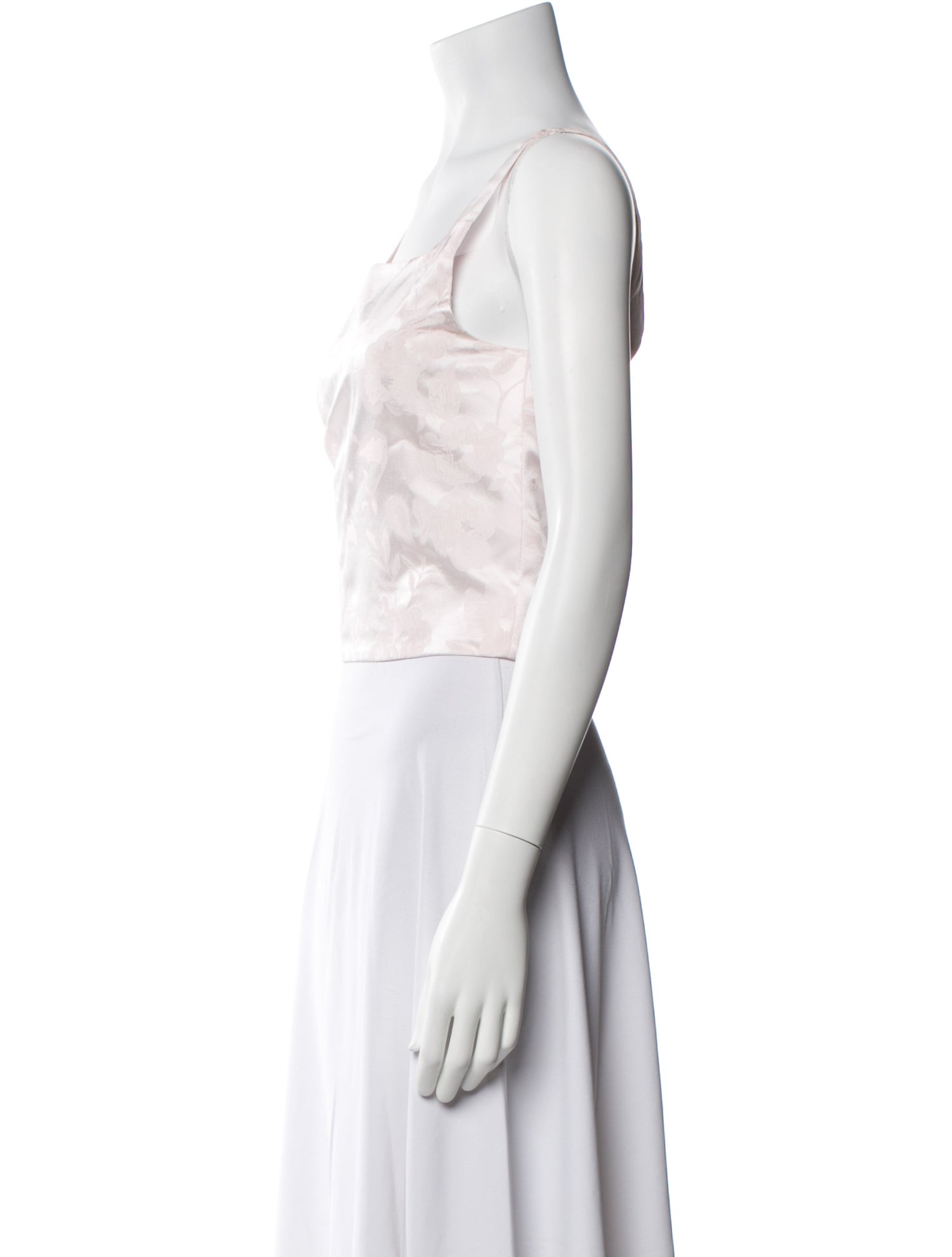 Sandy Liang Square Neckline Sleeveless Crop Top