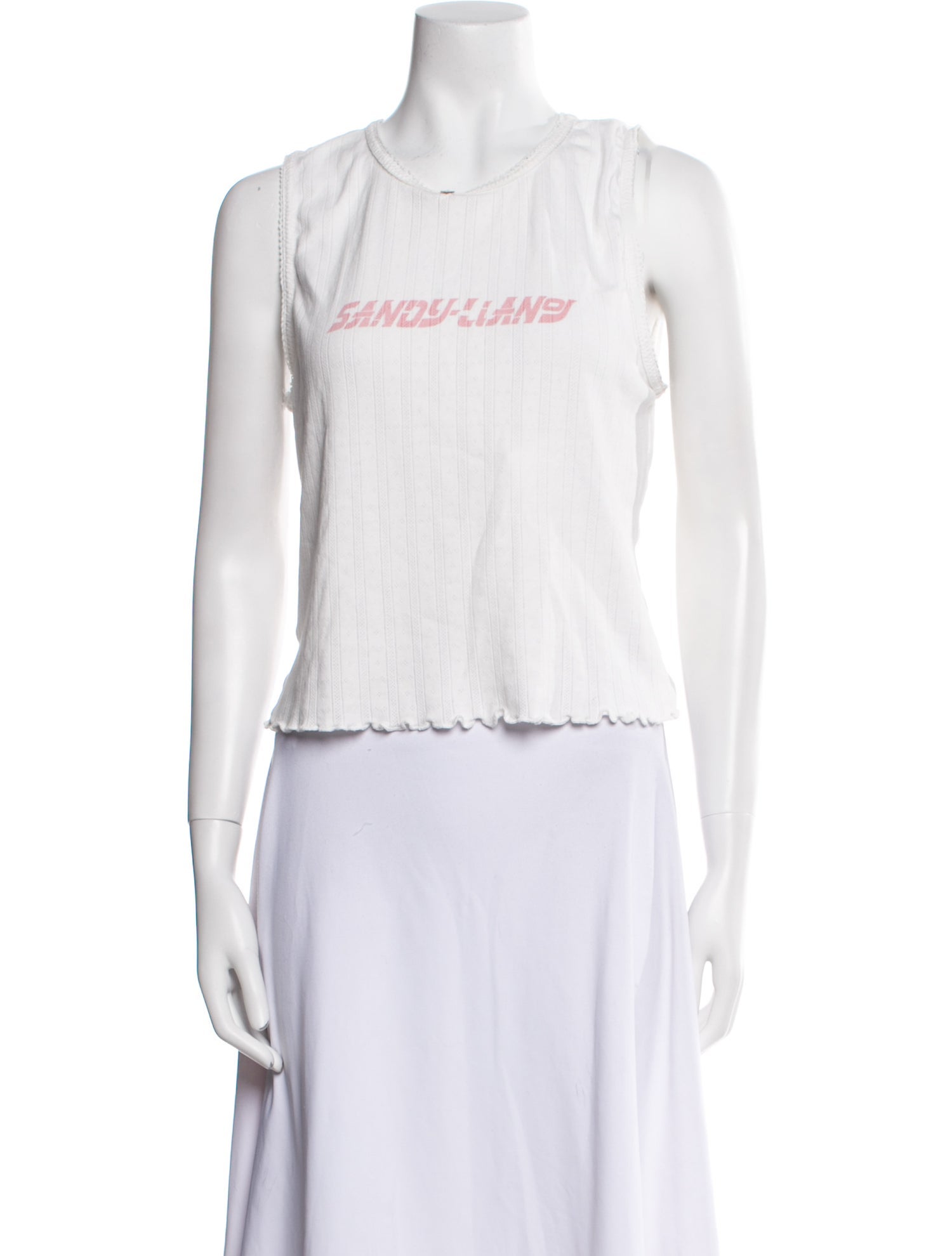 Sandy Liang Graphic Print Crew Neck Top