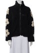 Sandy Liang Floral Print Faux Fur Jacket