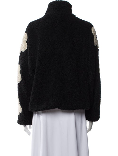 Sandy Liang Floral Print Faux Fur Jacket