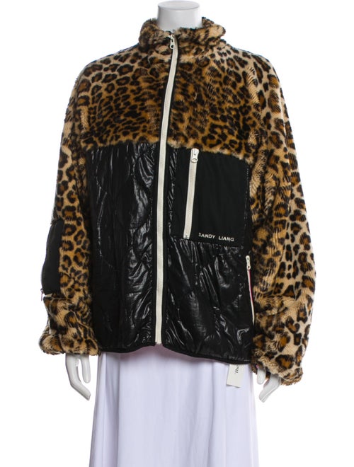 Sandy Liang Animal Print Faux Fur Jacket