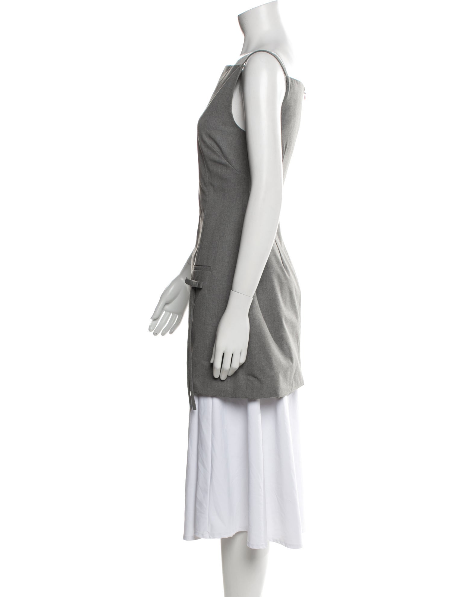 Sandy Liang Bateau Neckline Mini Dress