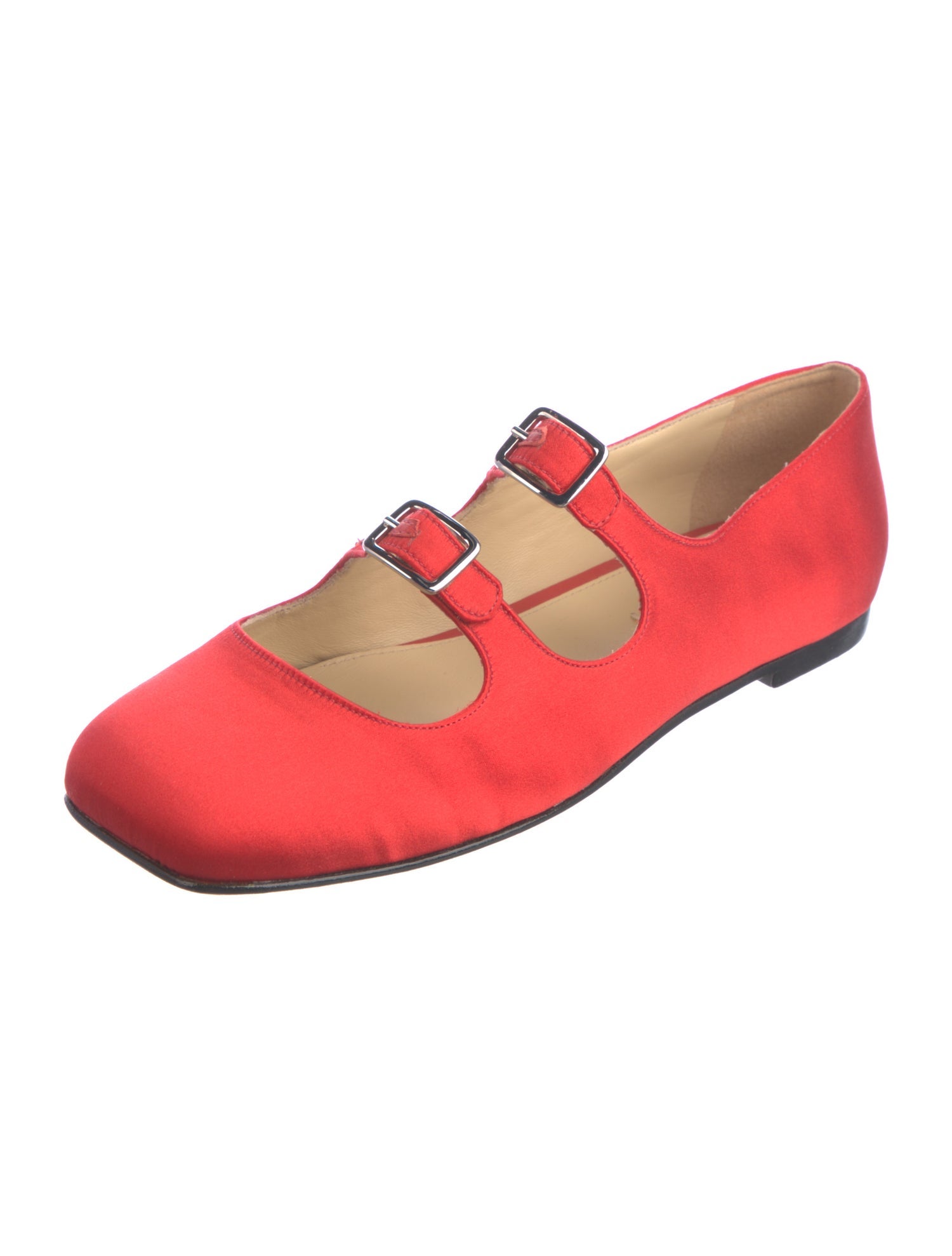 Sandy Liang Satin Mary Jane Flats