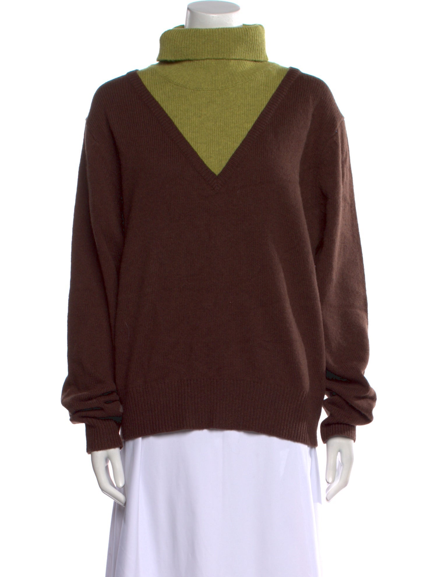 Sandy Liang Wool Colorblock Pattern Sweater