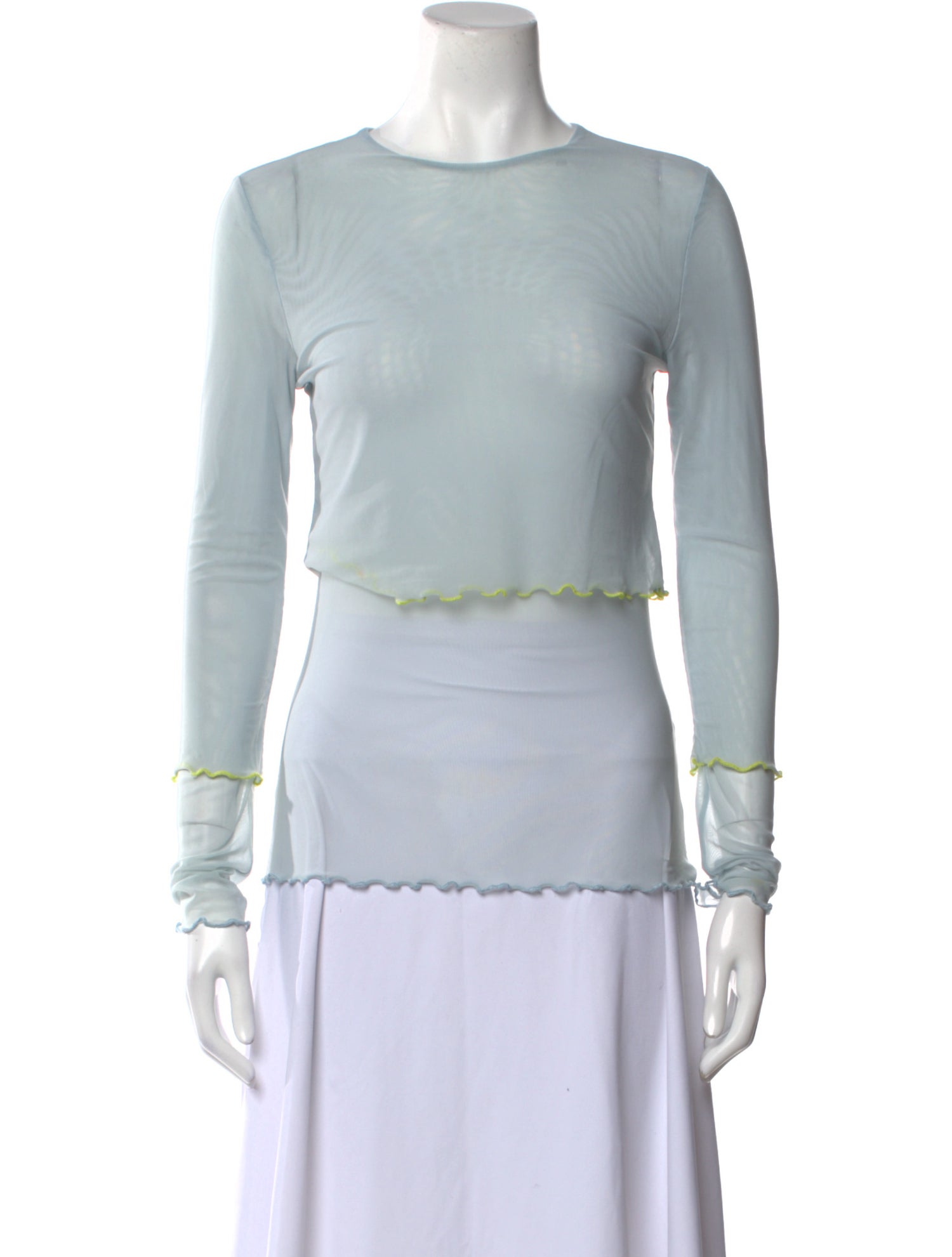 Sandy Liang Nylon Crew Neck Top