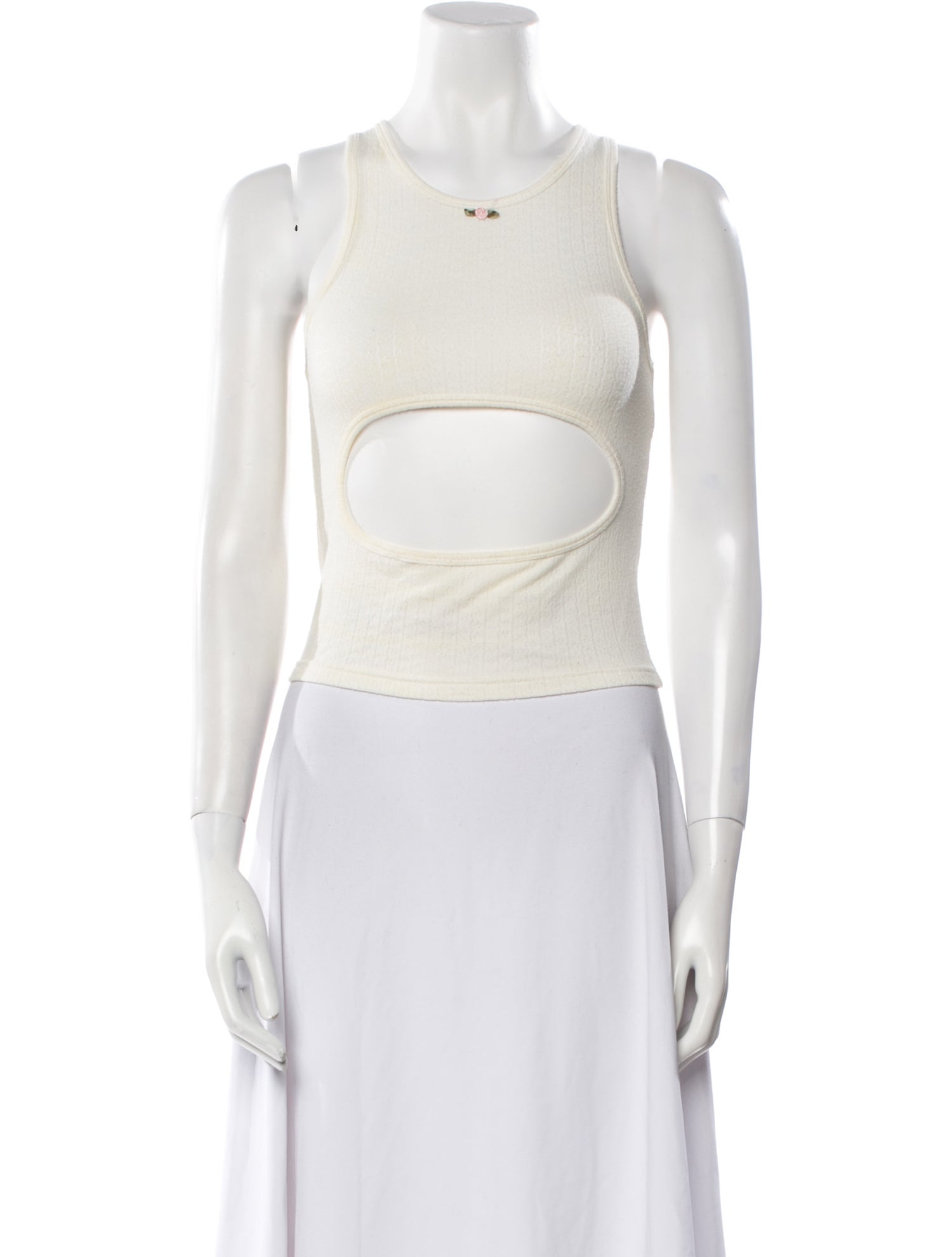 Sandy Liang Scoop Neck Sleeveless Crop Top