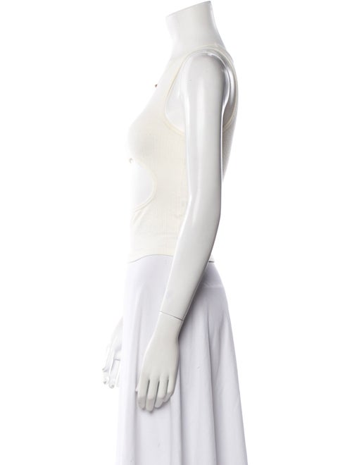 Sandy Liang Scoop Neck Sleeveless Crop Top