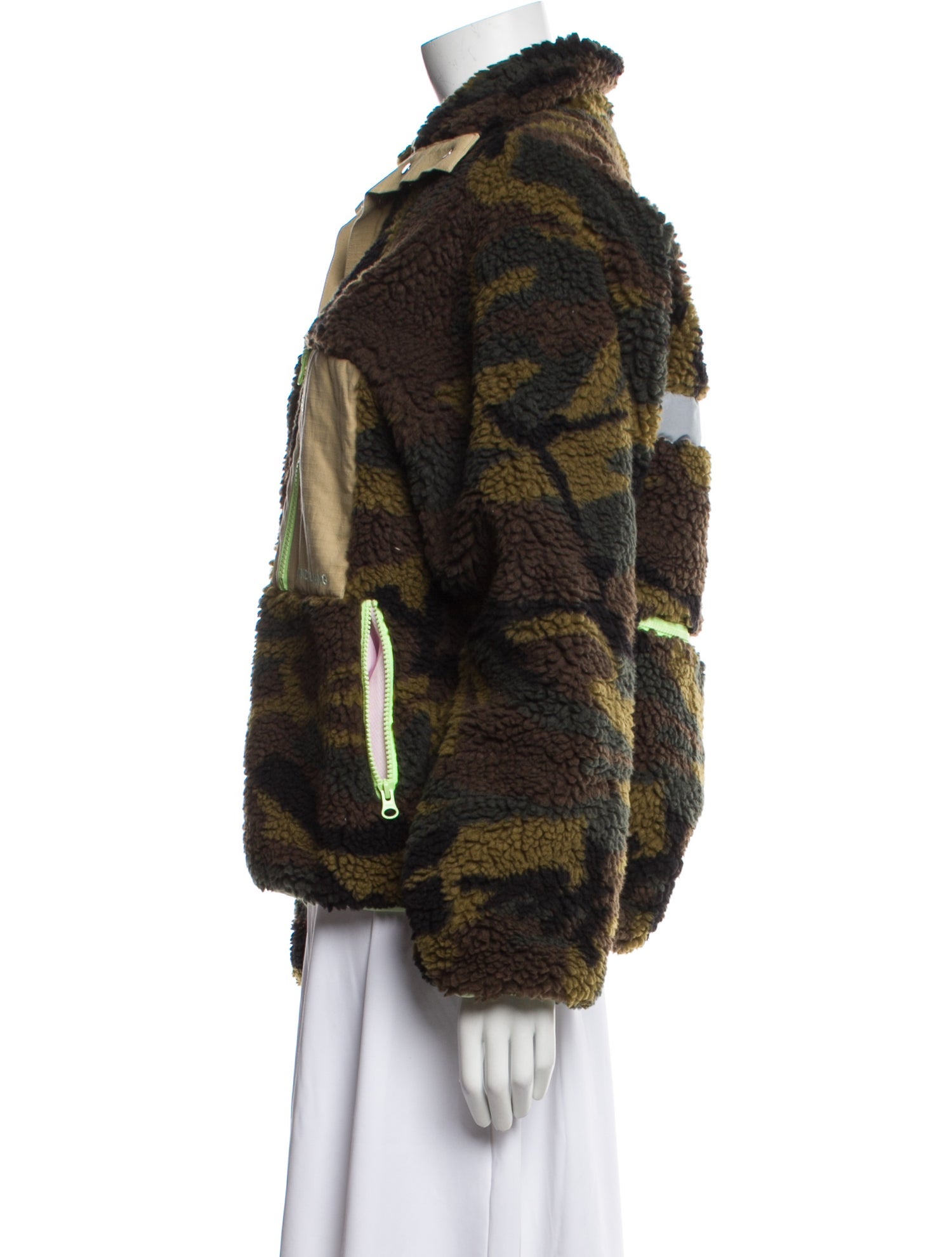 Sandy Liang Faux Fur Printed Faux Fur Jacket