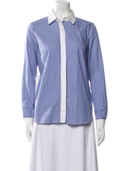 Sandy Liang Striped Long Sleeve Button-Up Top