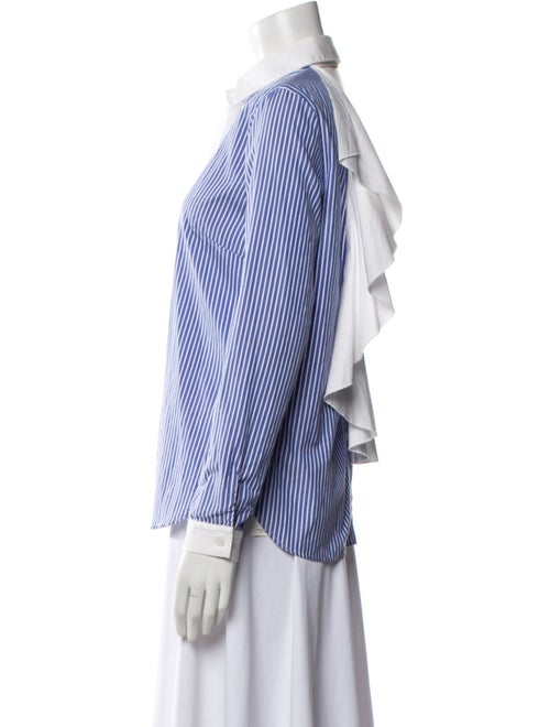 Sandy Liang Striped Long Sleeve Button-Up Top