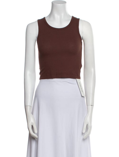 Sandy Liang Scoop Neck Sleeveless Crop Top