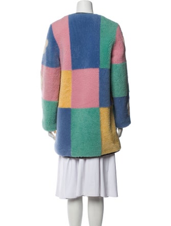 Sandy Liang Shearling Printed Fur Coat