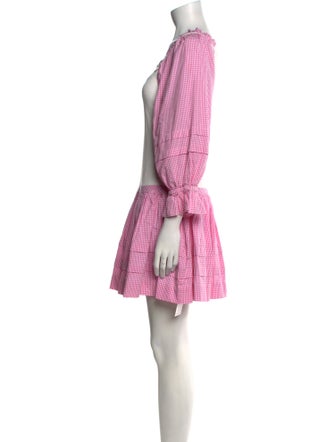 Sandy Liang Plaid Print Mini Dress