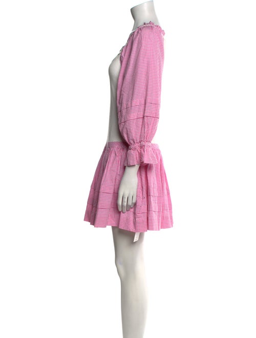 Sandy Liang Plaid Print Mini Dress