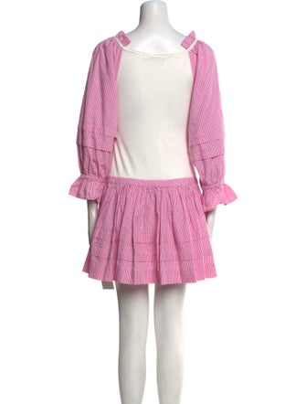 Sandy Liang Plaid Print Mini Dress