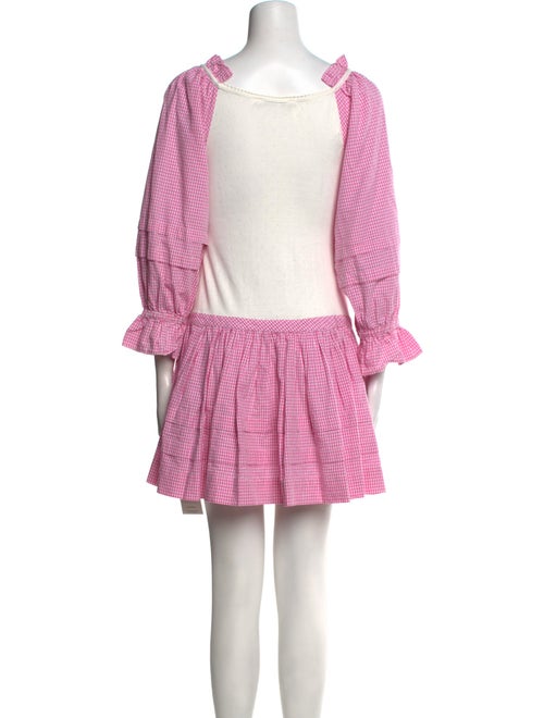 Sandy Liang Plaid Print Mini Dress