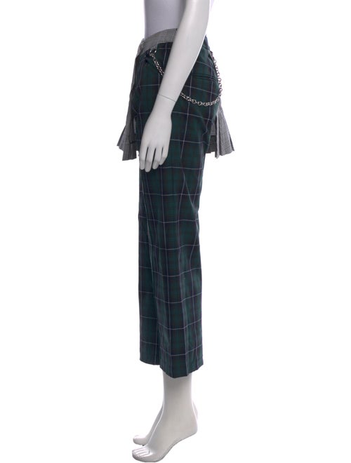 Sandy Liang Plaid Print Wide Leg Pants