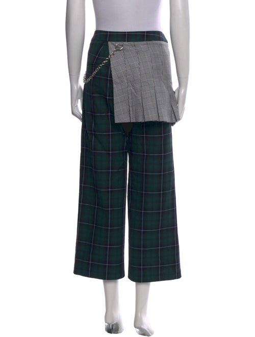 Sandy Liang Plaid Print Wide Leg Pants