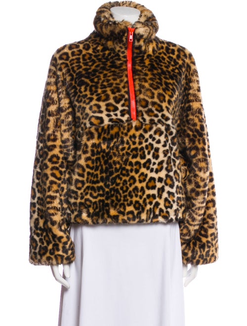 Sandy Liang Animal Print Faux Fur Jacket