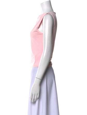 Sandy Liang Scoop Neck Sleeveless Crop Top