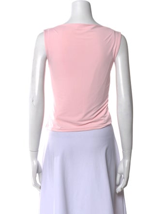 Sandy Liang Scoop Neck Sleeveless Crop Top