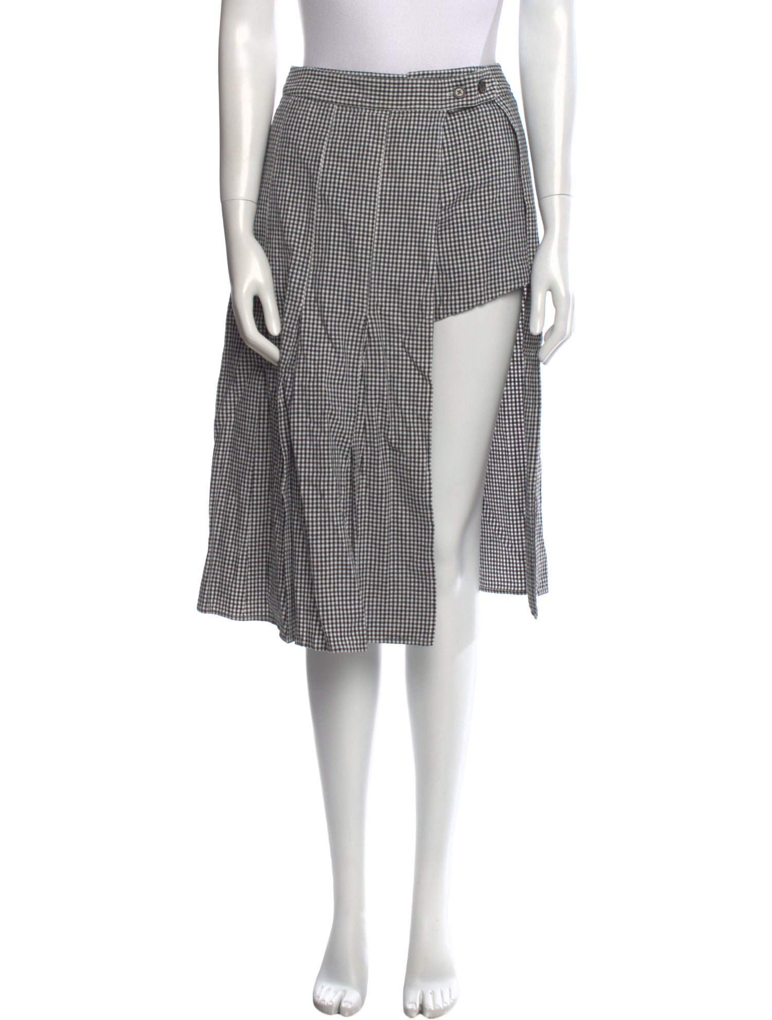 Sandy Liang Plaid Print Knee-Length Skirt