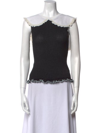 Sandy Liang Crew Neck Sleeveless Top