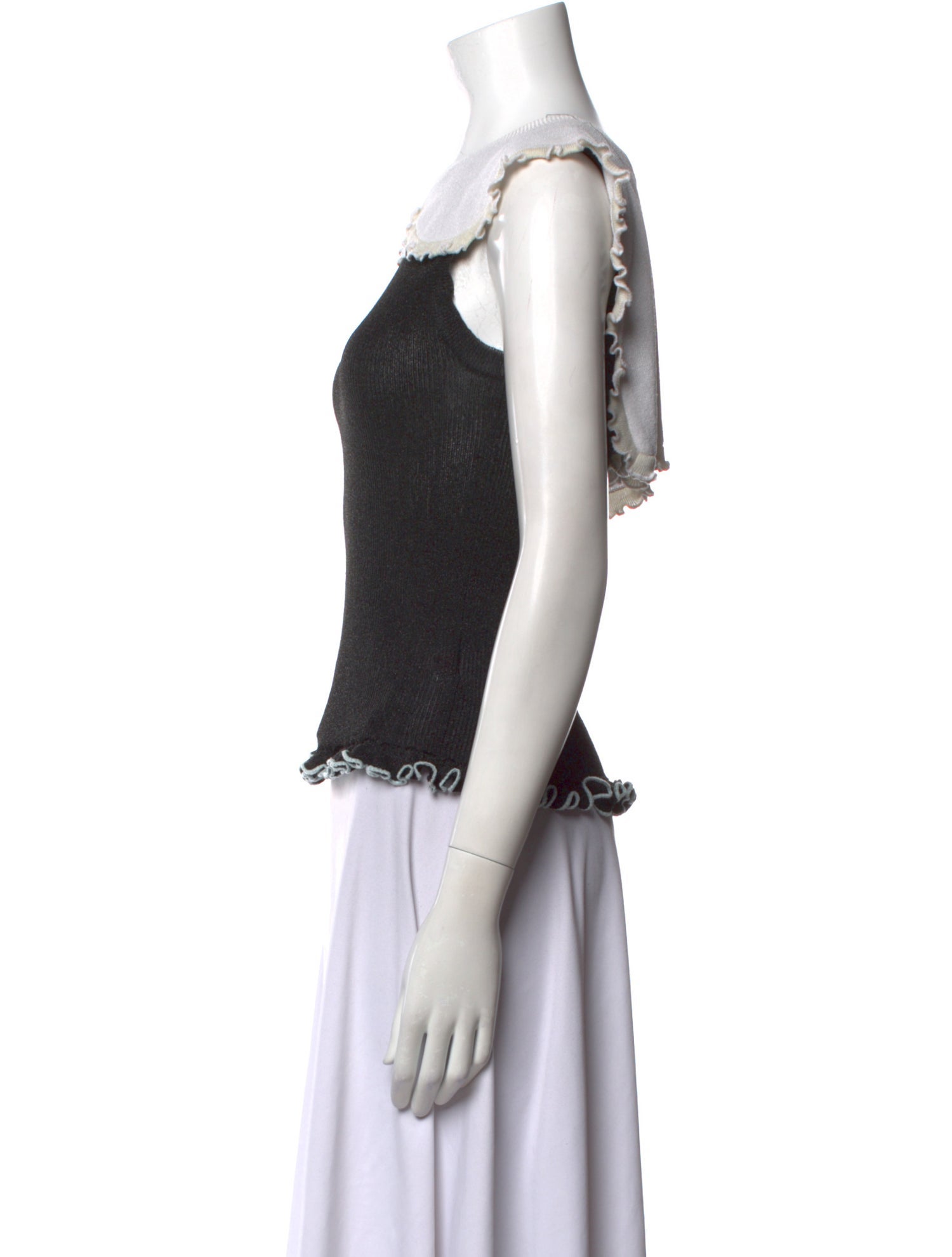 Sandy Liang Crew Neck Sleeveless Top