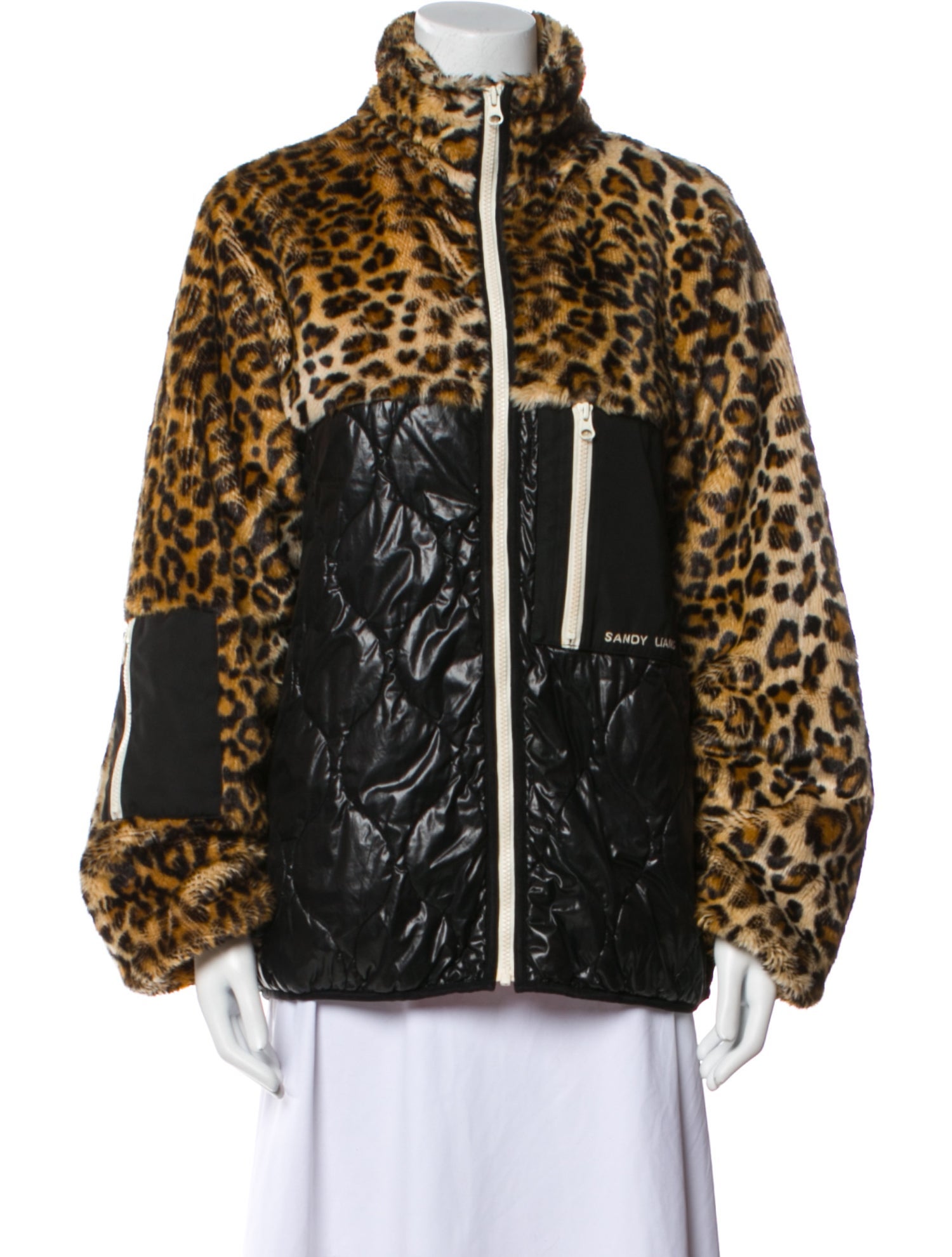 Sandy Liang Animal Print Faux Fur Jacket