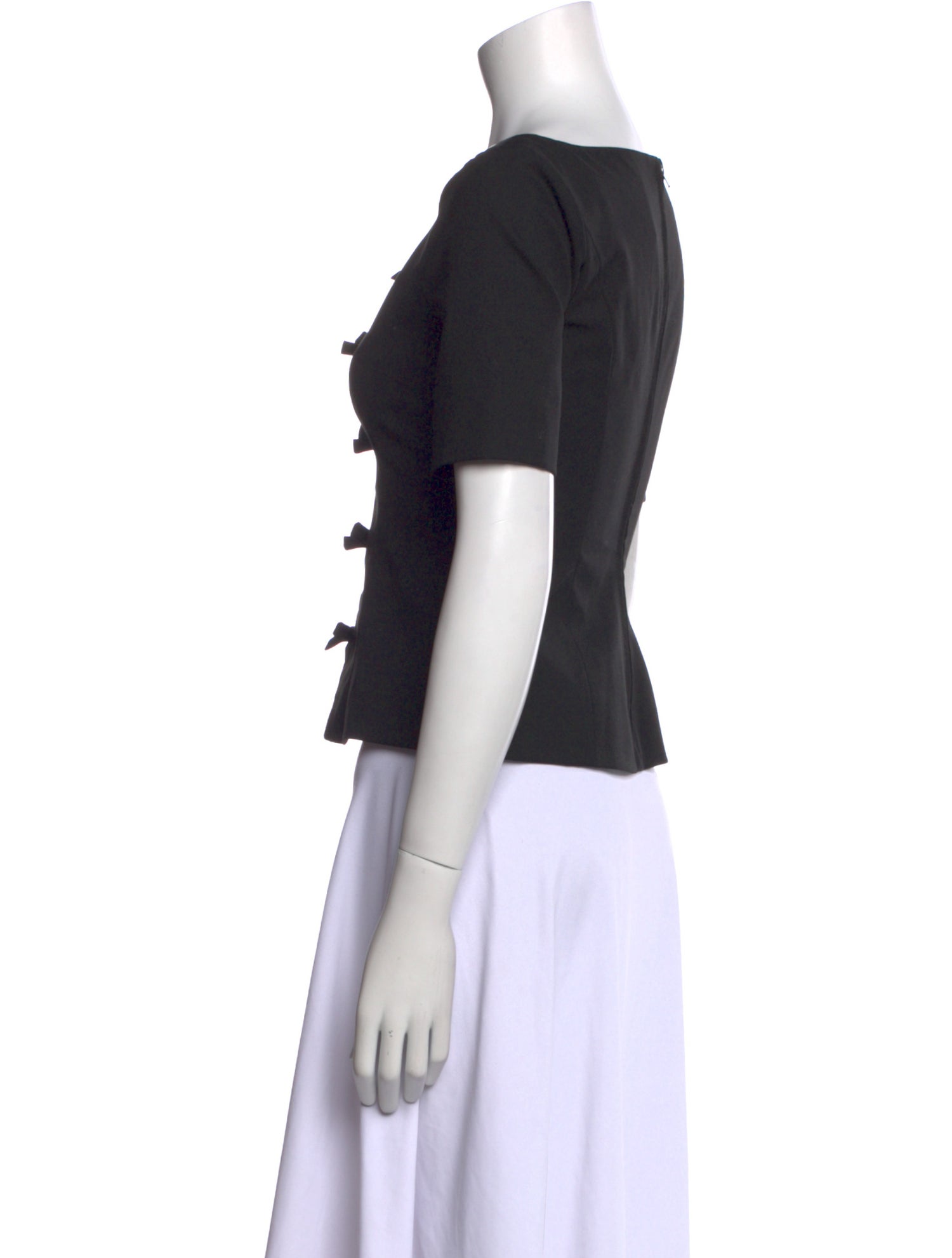 Sandy Liang Bateau Neckline Short Sleeve Crop Top w/ Tags