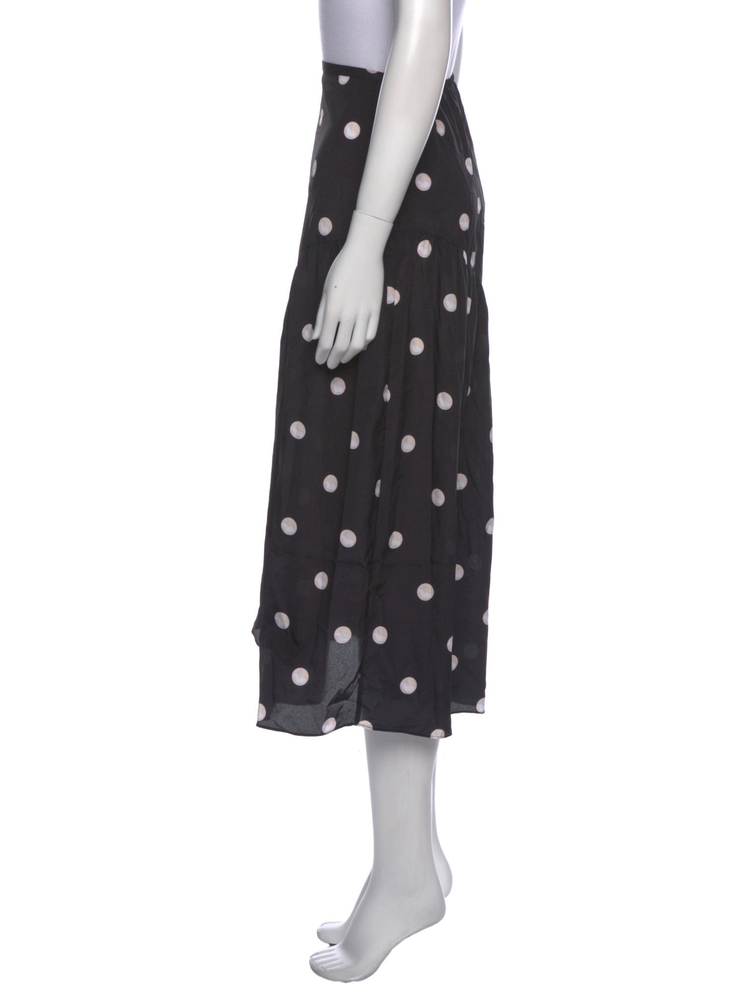 Sandy Liang Polka Dot Print Midi Length Skirt