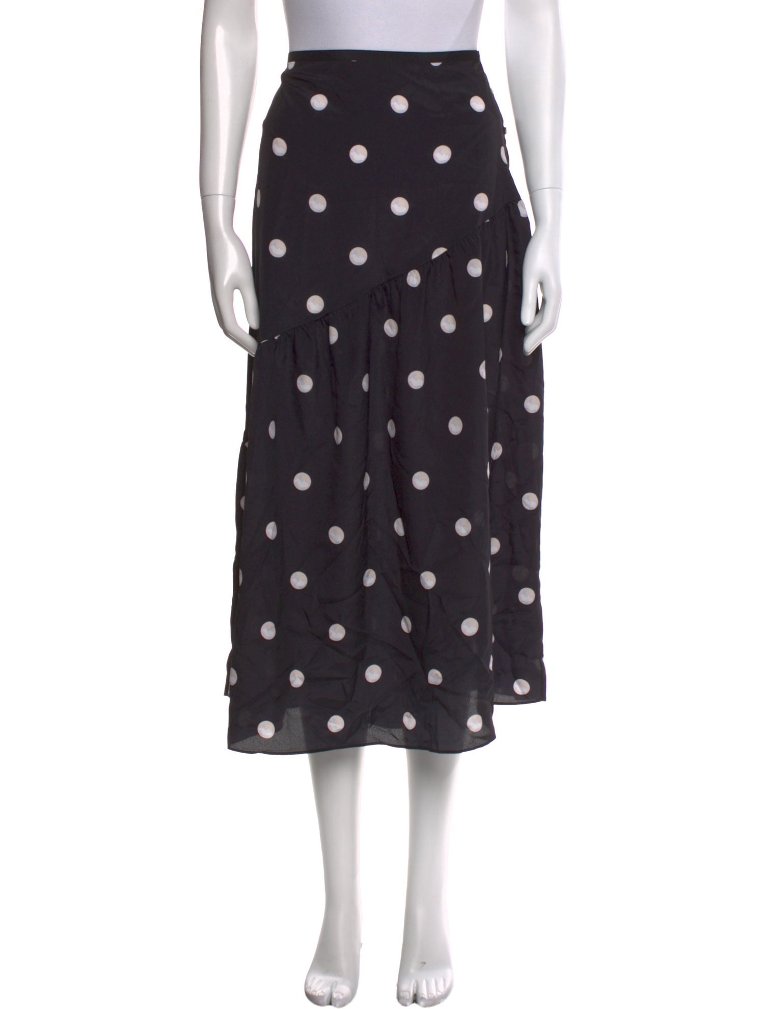 Sandy Liang Polka Dot Print Midi Length Skirt