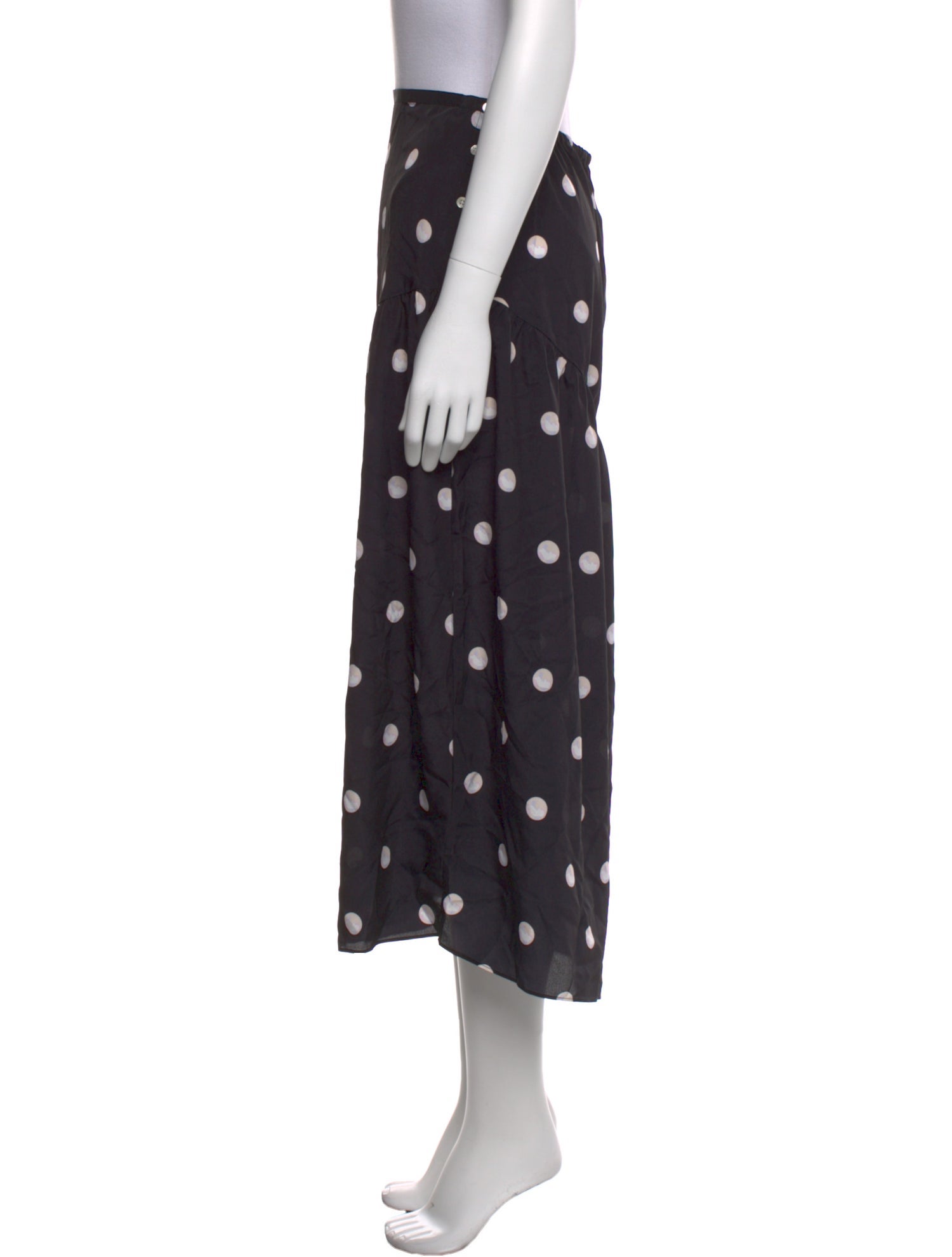 Sandy Liang Polka Dot Print Midi Length Skirt