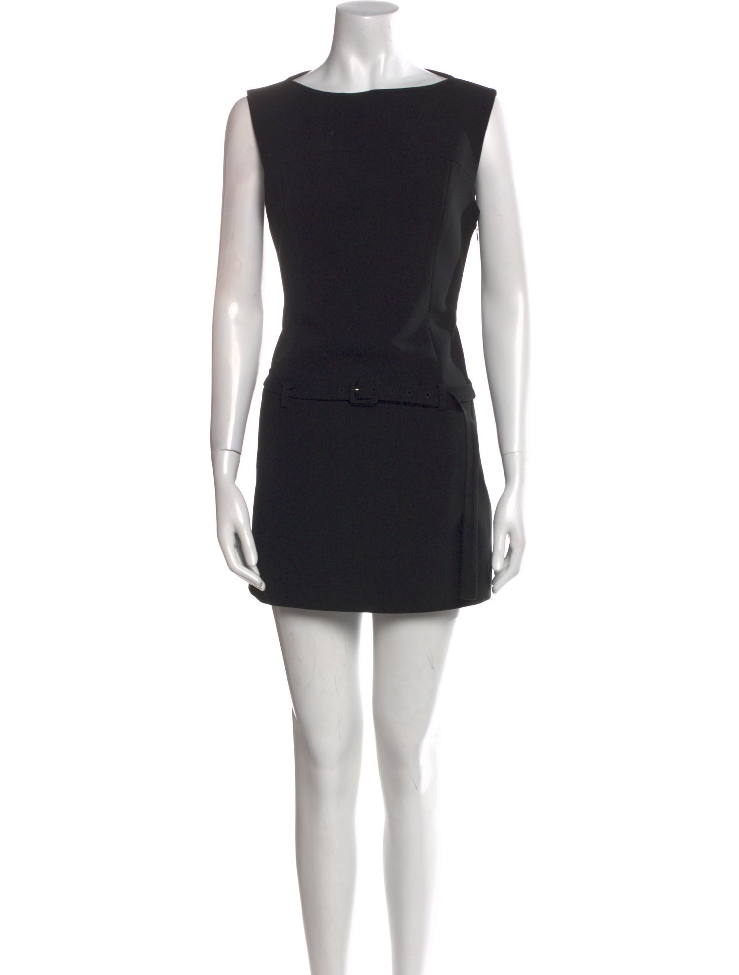 Sandy Liang Bateau Neckline Mini Dress