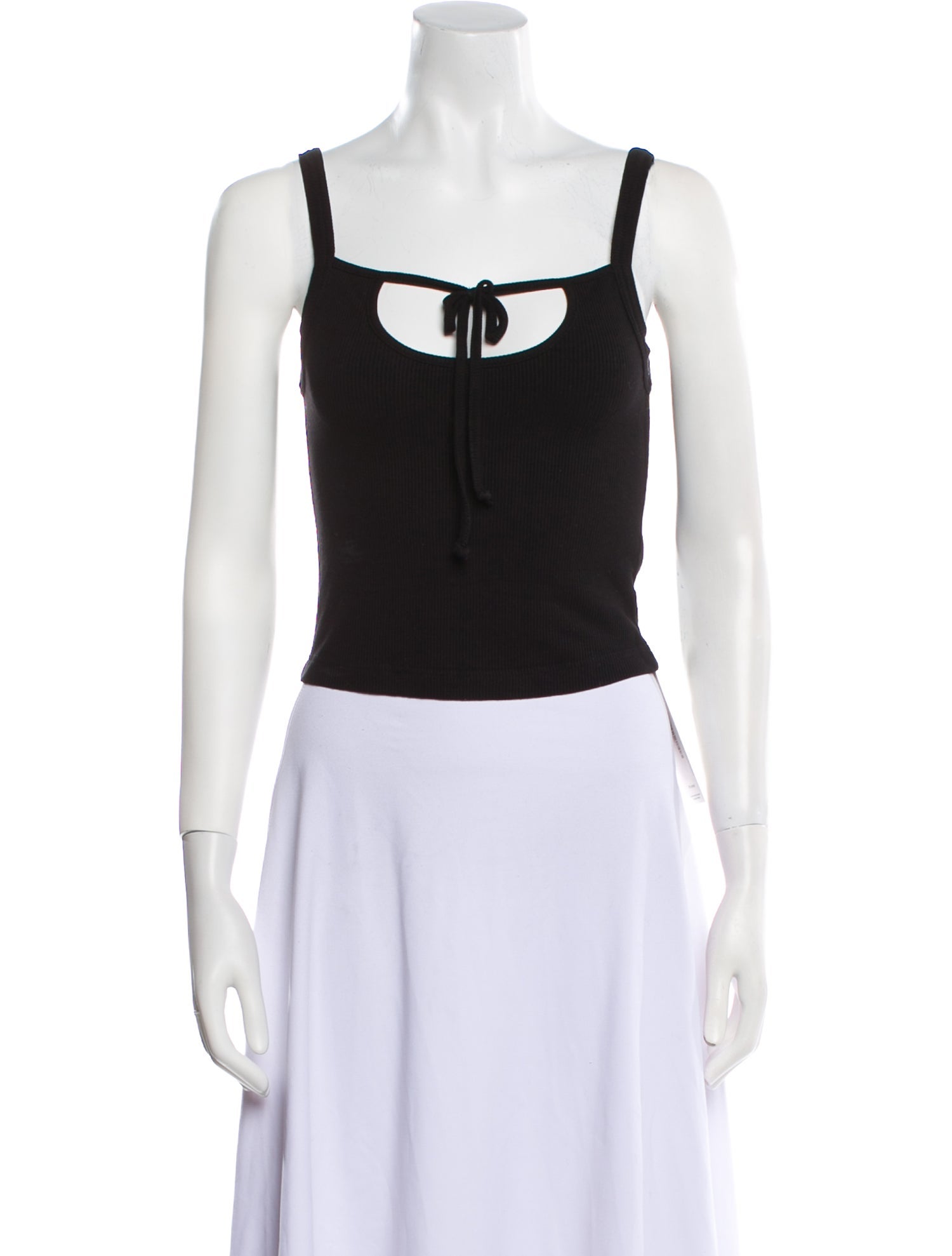 Sandy Liang Square Neckline Sleeveless Crop Top