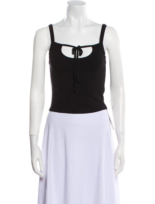 Sandy Liang Square Neckline Sleeveless Crop Top