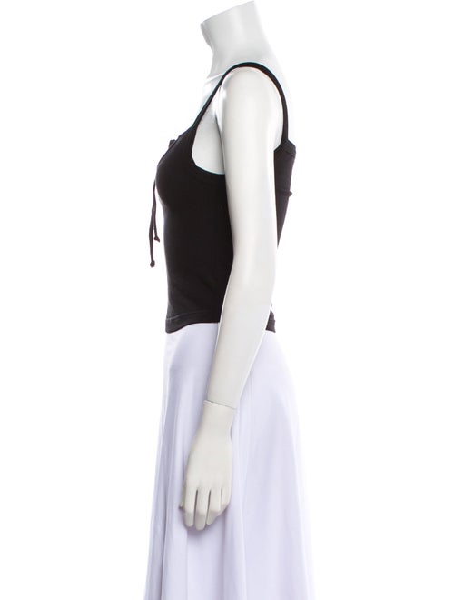 Sandy Liang Square Neckline Sleeveless Crop Top