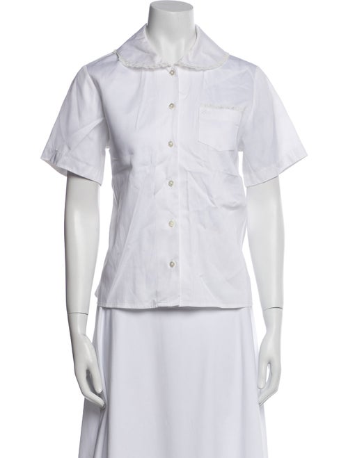 Sandy Liang Short Sleeve Button-Up Top