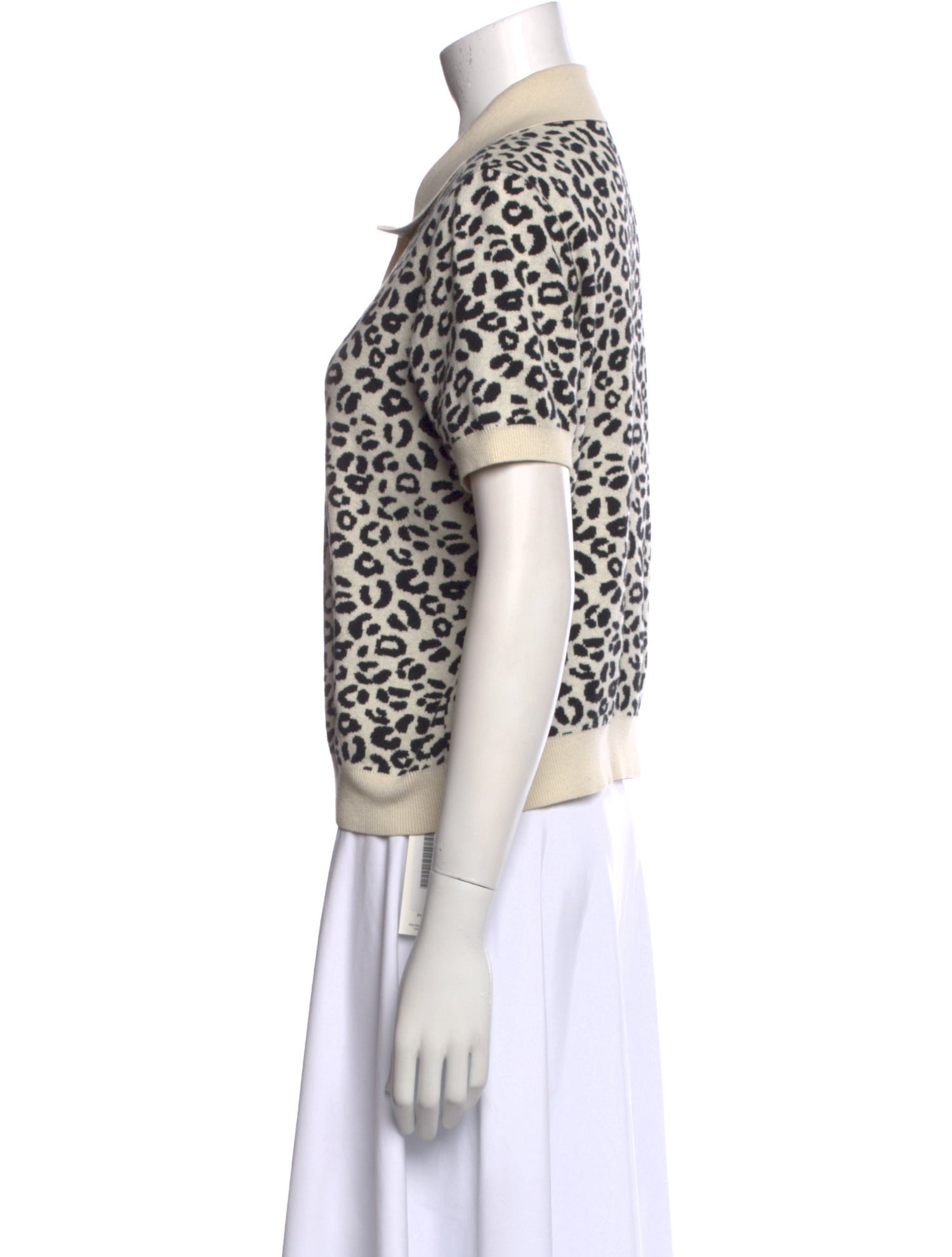Sandy Liang Animal Print Short Sleeve Polo